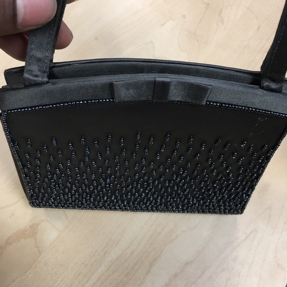 Gunmetal grey beaded purse (CONVERTS TO CROSSBODY) sku 3006 - Picture 2 of 11